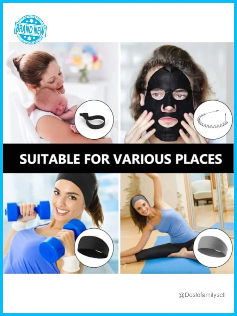 Metal Headband 6-Pack for Men Women Running Cycling Sports